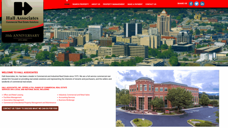 Website designed for client Hall Associates in Roanoke, Virginia