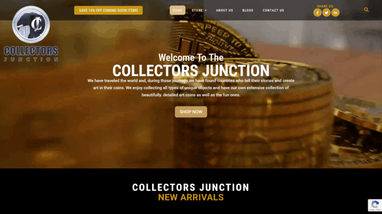 Website designed for client The Collectors Junction