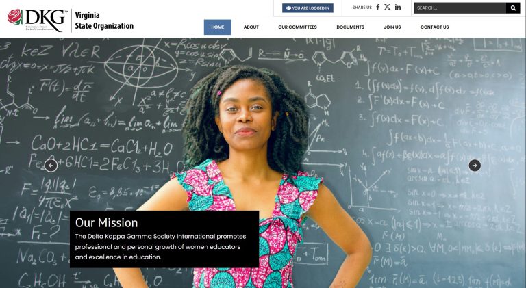 Website designed for client DKG-Virginia in Virginia