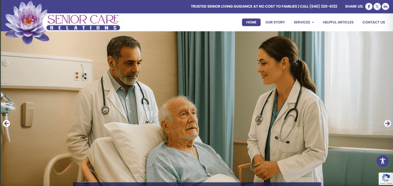 Website designed for client Senior Care Relations in Roanoke, Virginia