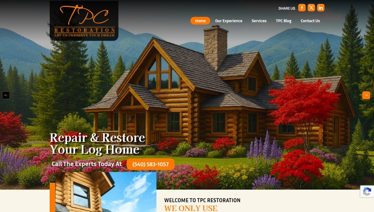 Website designed for client TPC Restoration in Roanoke, Virginia