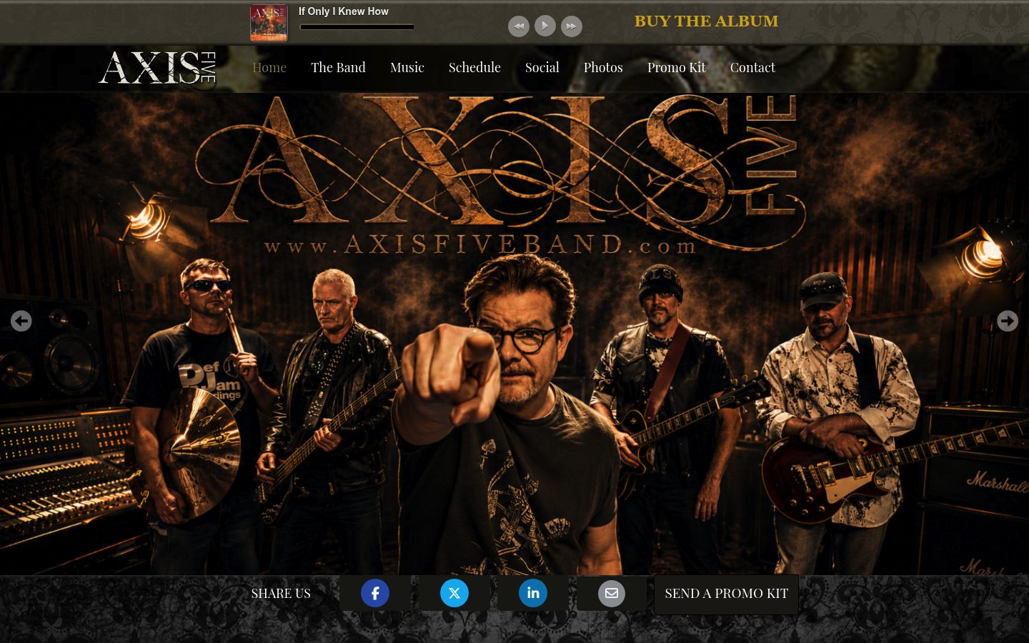 Desktop view of the AXIS Five website