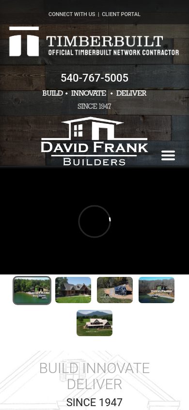 Responsive mobile view of the David Frank Builders website