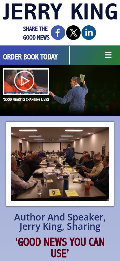 Responsive mobile view of the Jerry King – Author website