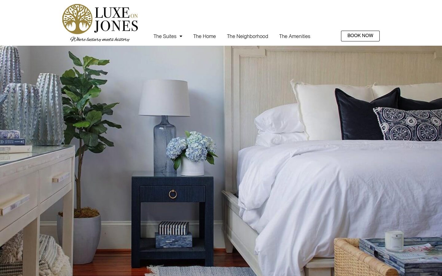 Desktop view of the Luxe On Jones website
