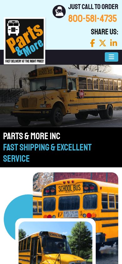 Responsive mobile view of the Parts N More website