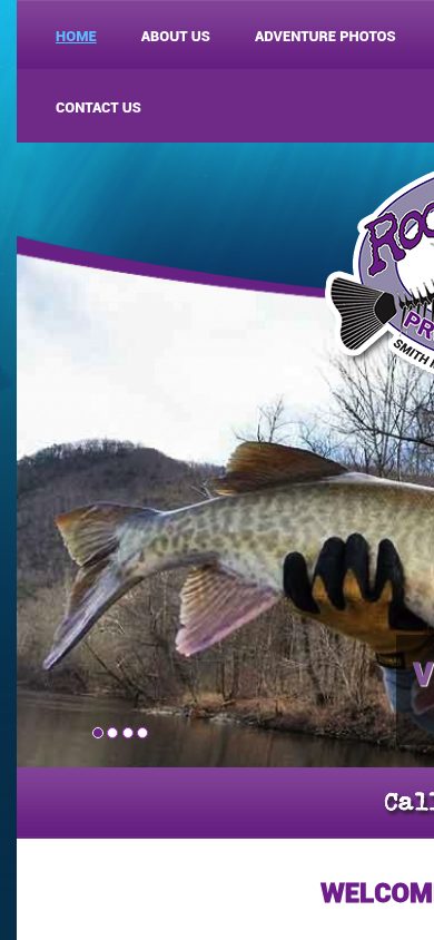 Responsive mobile view of the Rock On Charters website