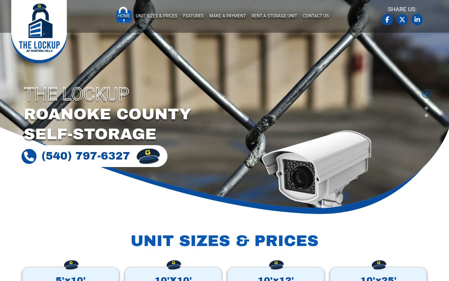 Desktop view of the The Lockup website