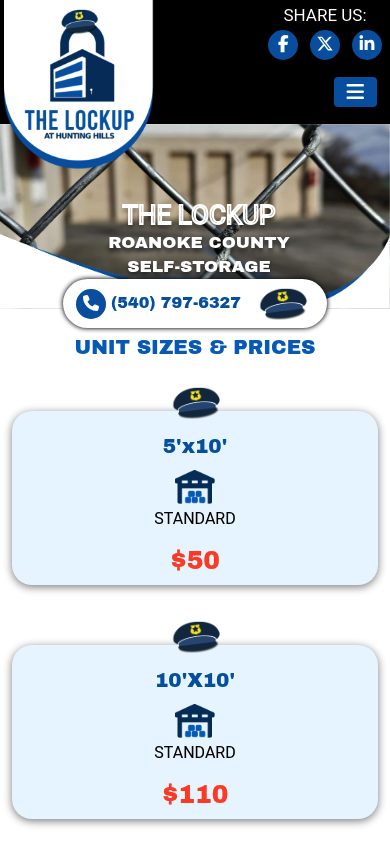 Responsive mobile view of the The Lockup website